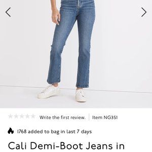 Madewell Cali Demi-Boot Jeans - Size 27